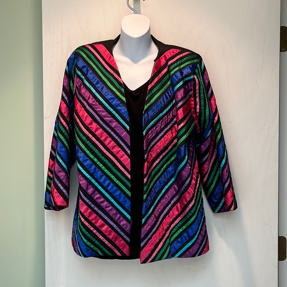 Vintage 🌈 Multi colored zip-front jacket